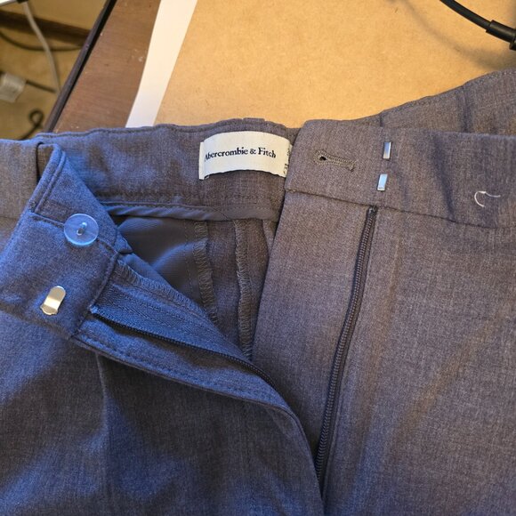 ABERCROMBIE & FITCH Grey High Waisted Wide Leg Trouser Pant sz 8R/29 - Picture 6 of 6